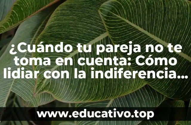 ¿Cuándo tu pareja no te toma en cuenta: Cómo lidiar con la indiferencia en la relación