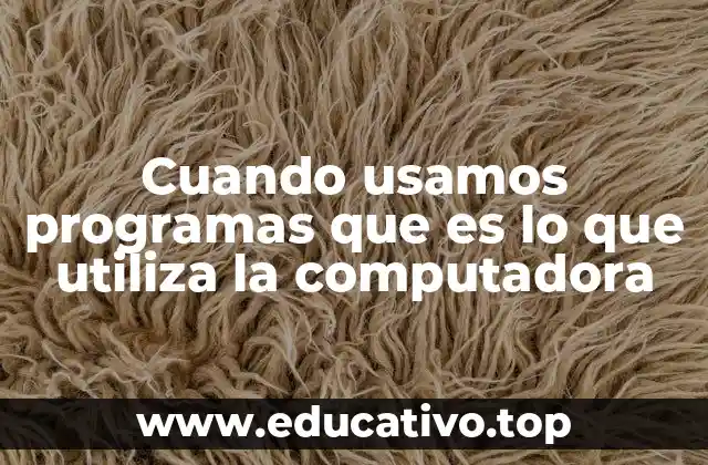 Cuando usamos programas que es lo que utiliza la computadora