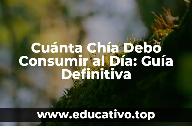 Cuánta Chía Debo Consumir al Día: Guía Definitiva