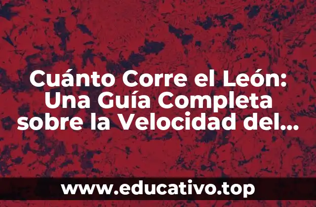 Cuánto Corre el León: Una Guía Completa sobre la Velocidad del Rey de la Selva