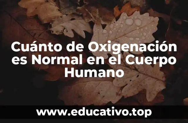 Cuánto de Oxigenación es Normal en el Cuerpo Humano