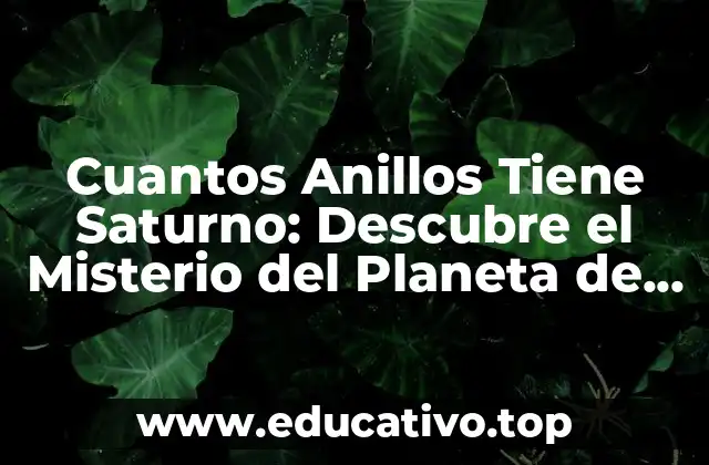 Cuantos Anillos Tiene Saturno: Descubre el Misterio del Planeta de los Anillos
