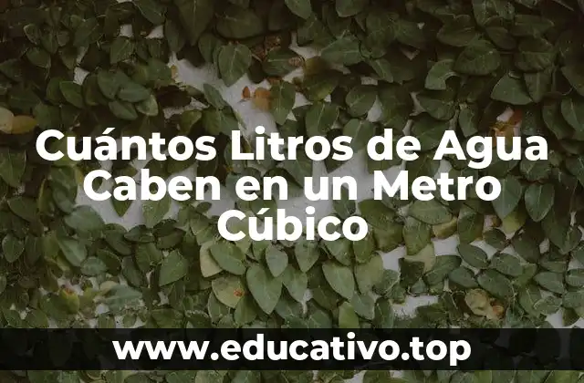 Cuántos Litros de Agua Caben en un Metro Cúbico