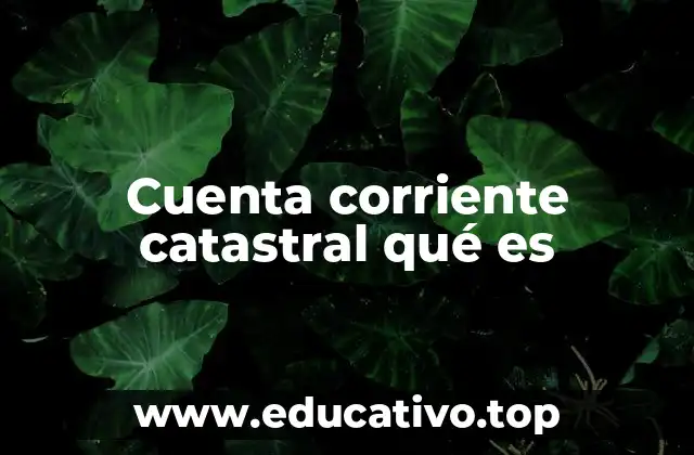 Cuenta corriente catastral qué es