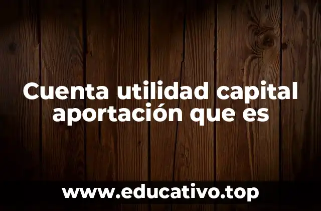 Cuenta utilidad capital aportación que es