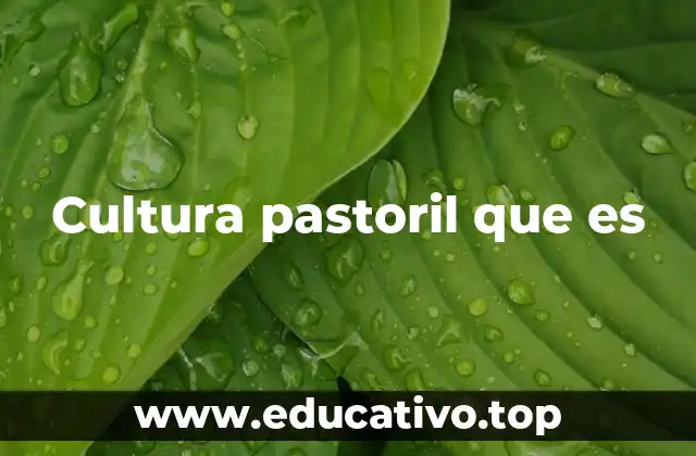 Cultura pastoril que es