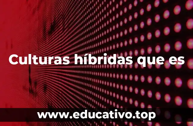 Culturas híbridas que es