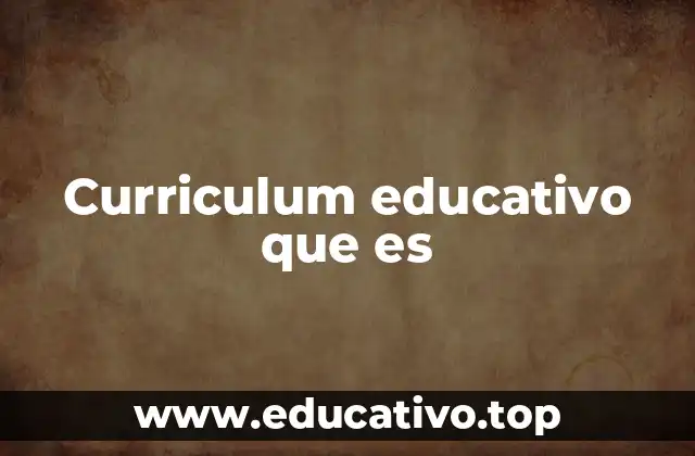 Curriculum educativo que es