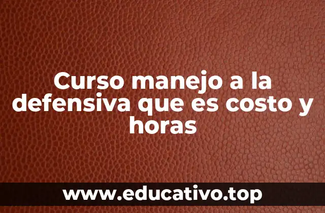 Curso manejo a la defensiva que es costo y horas