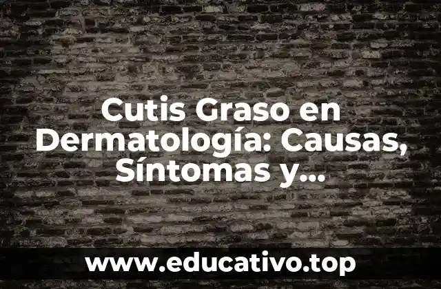 Cutis Graso en Dermatología: Causas, Síntomas y Tratamientos