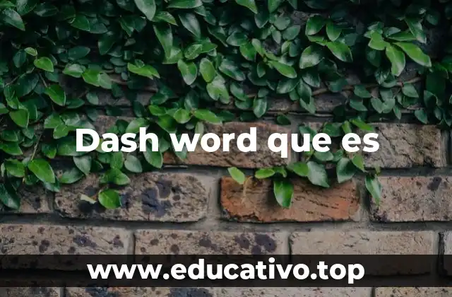 Dash word que es