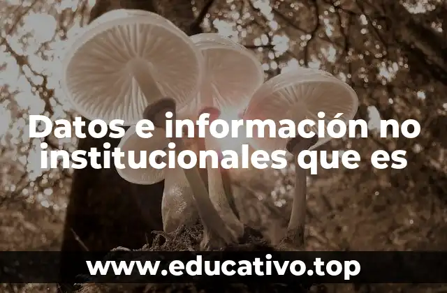Datos e información no institucionales que es