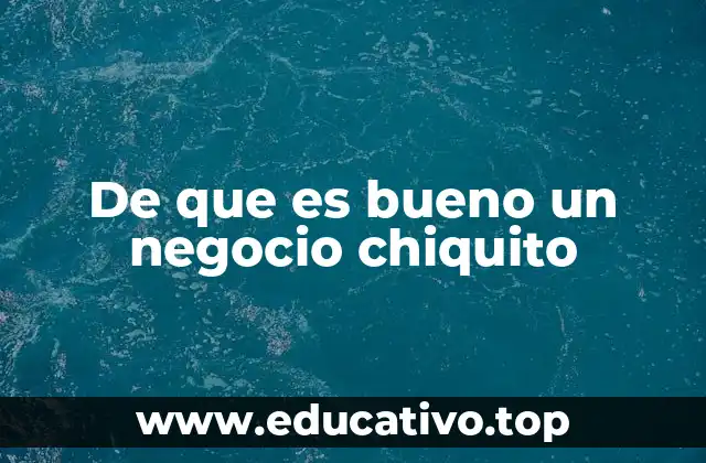 De que es bueno un negocio chiquito