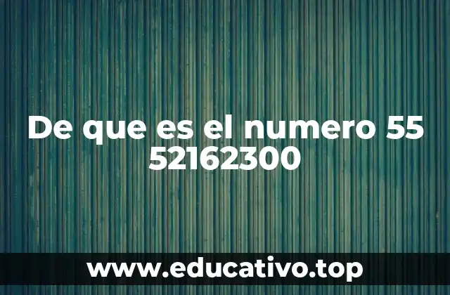 El papel del número 55 52162300 en la comunicación moderna
