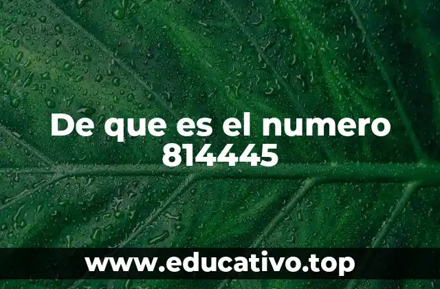 Contextos en los que aparece el número 814445