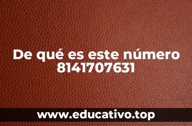 El contexto geográfico del número 8141707631