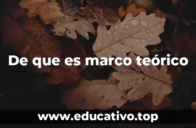 De que es marco teórico