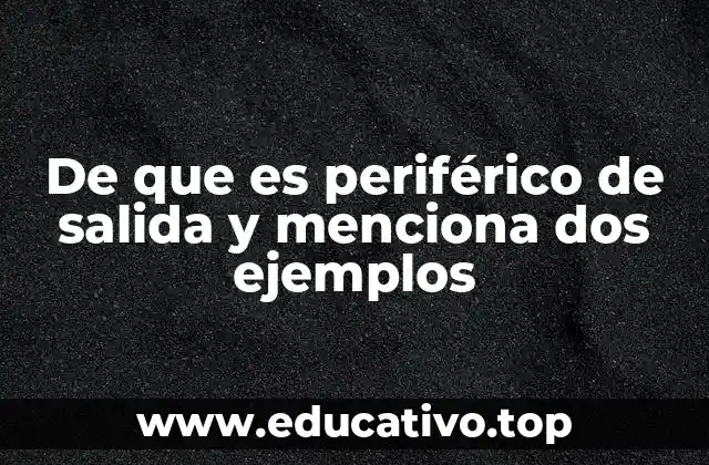 De que es periférico de salida y menciona dos ejemplos