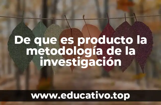 De que es producto la metodología de la investigación