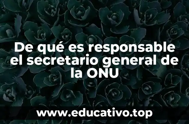 De qué es responsable el secretario general de la ONU