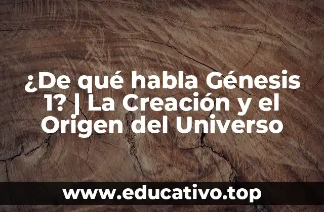 ¿De qué habla Génesis 1? | La Creación y el Origen del Universo