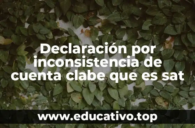 Declaración por inconsistencia de cuenta clabe que es sat