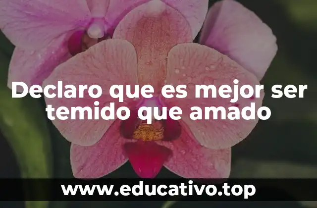 Declaro que es mejor ser temido que amado