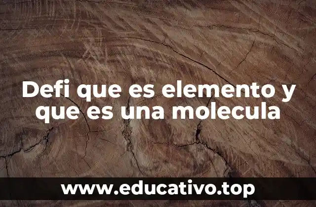 Defi que es elemento y que es una molecula