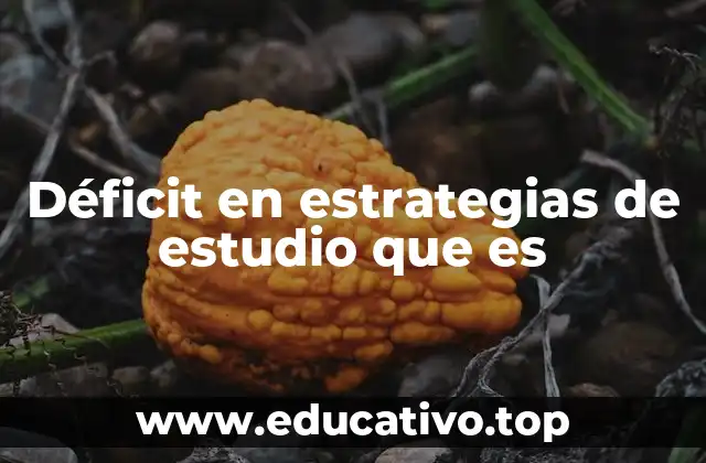 Déficit en estrategias de estudio que es