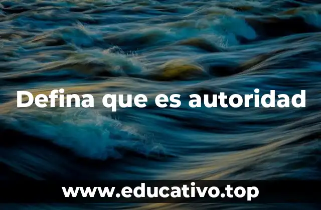 Defina que es autoridad