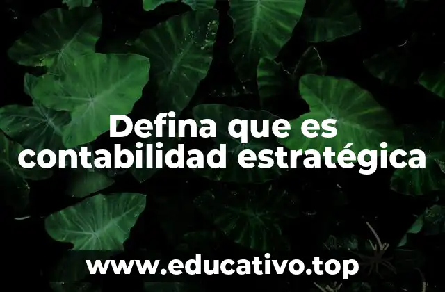Defina que es contabilidad estratégica