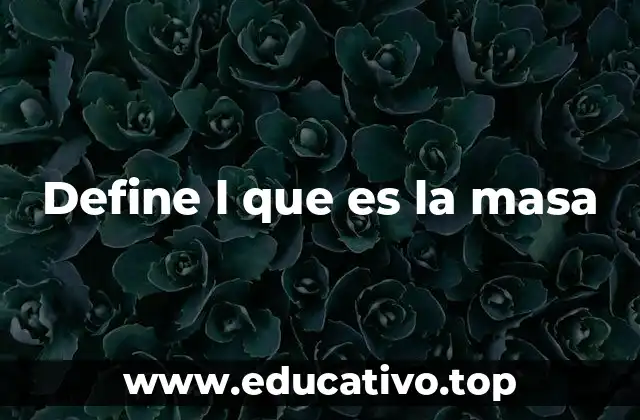 Define l que es la masa