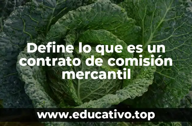Define lo que es un contrato de comisión mercantil