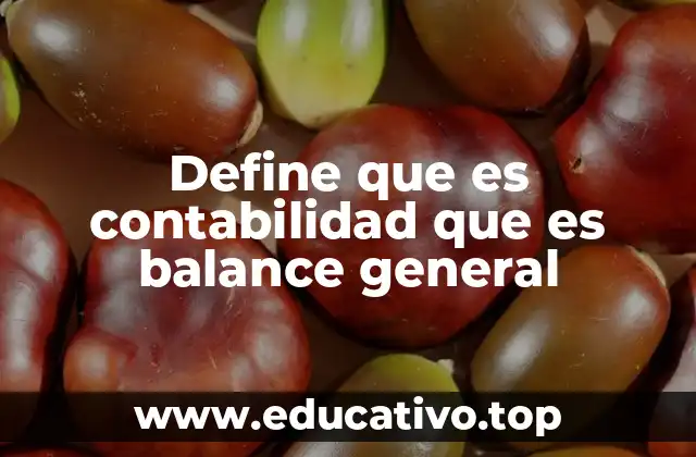 Define que es contabilidad que es balance general
