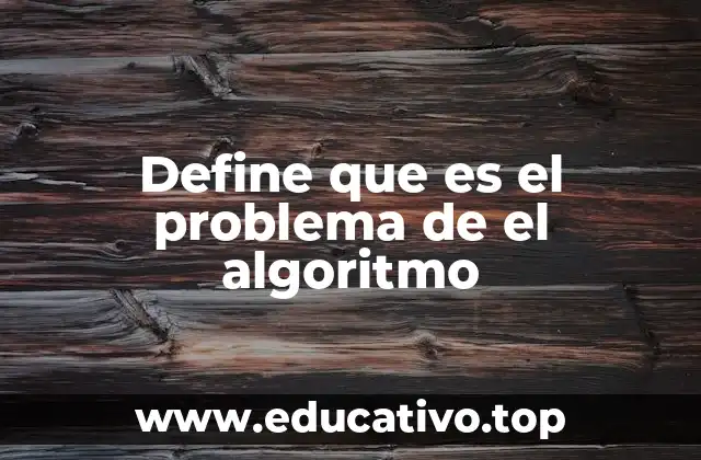 Define que es el problema de el algoritmo