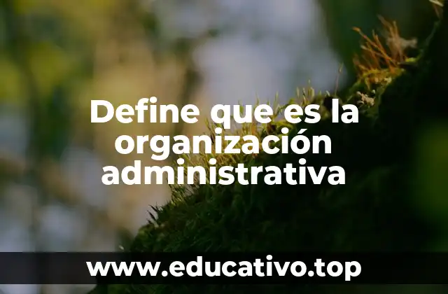 Define que es la organización administrativa