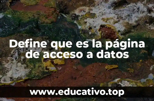 Define que es la página de acceso a datos
