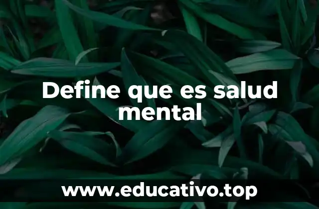 Define que es salud mental