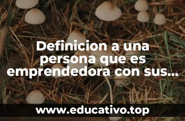 Definicion a una persona que es emprendedora con sus metas