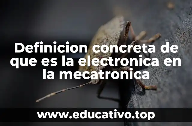 Definicion concreta de que es la electronica en la mecatronica