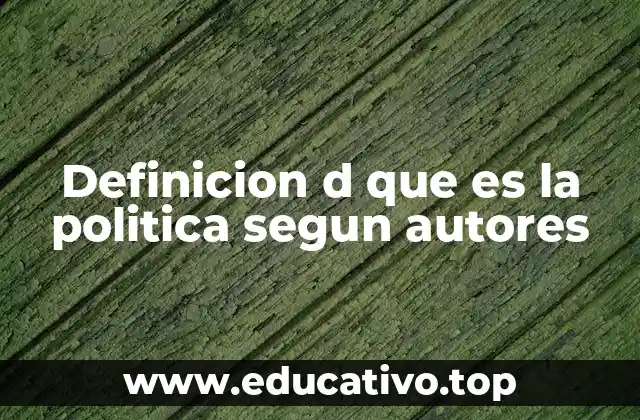Definicion d que es la politica segun autores