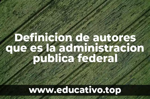Definicion de autores que es la administracion publica federal