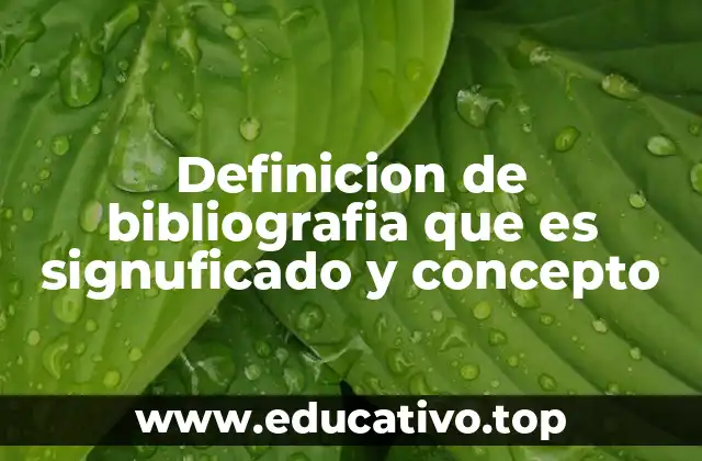 Definicion de bibliografia que es signuficado y concepto