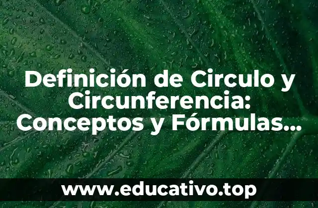 Definición de Circulo y Circunferencia: Conceptos y Fórmulas Matemáticas