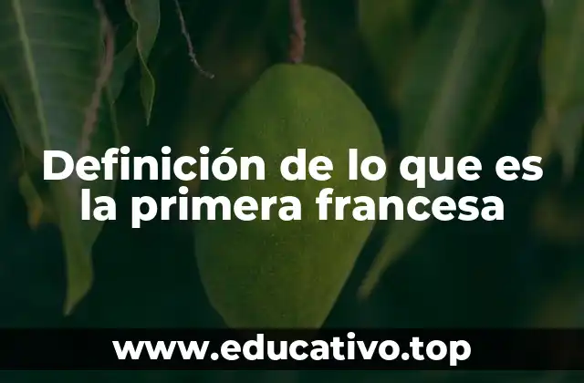 Definición de lo que es la primera francesa