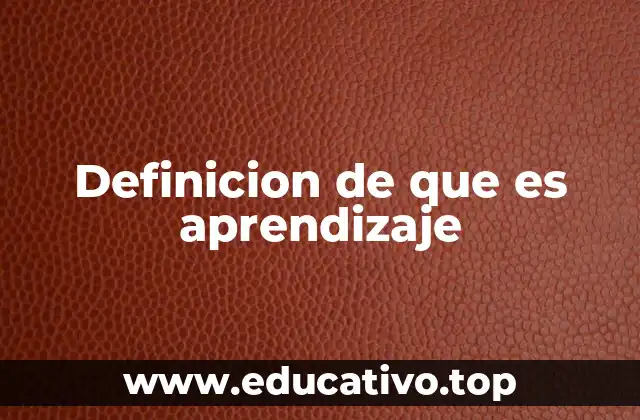 Definicion de que es aprendizaje