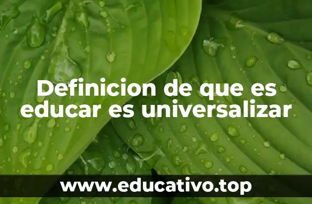 Definicion de que es educar es universalizar