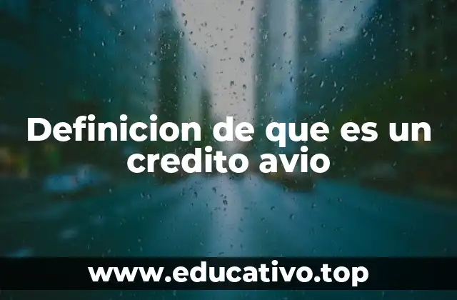 Definicion de que es un credito avio