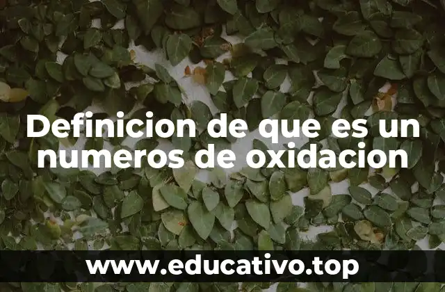 Definicion de que es un numeros de oxidacion