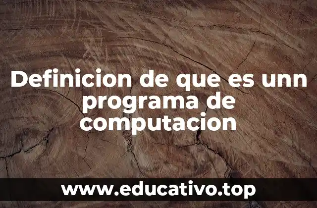 Definicion de que es unn programa de computacion